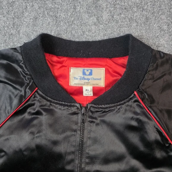Vtg 80s 90s Disney Channel Mickey Mouse Satin Bomber Jacket XL USA Retro - Picture 4 of 13